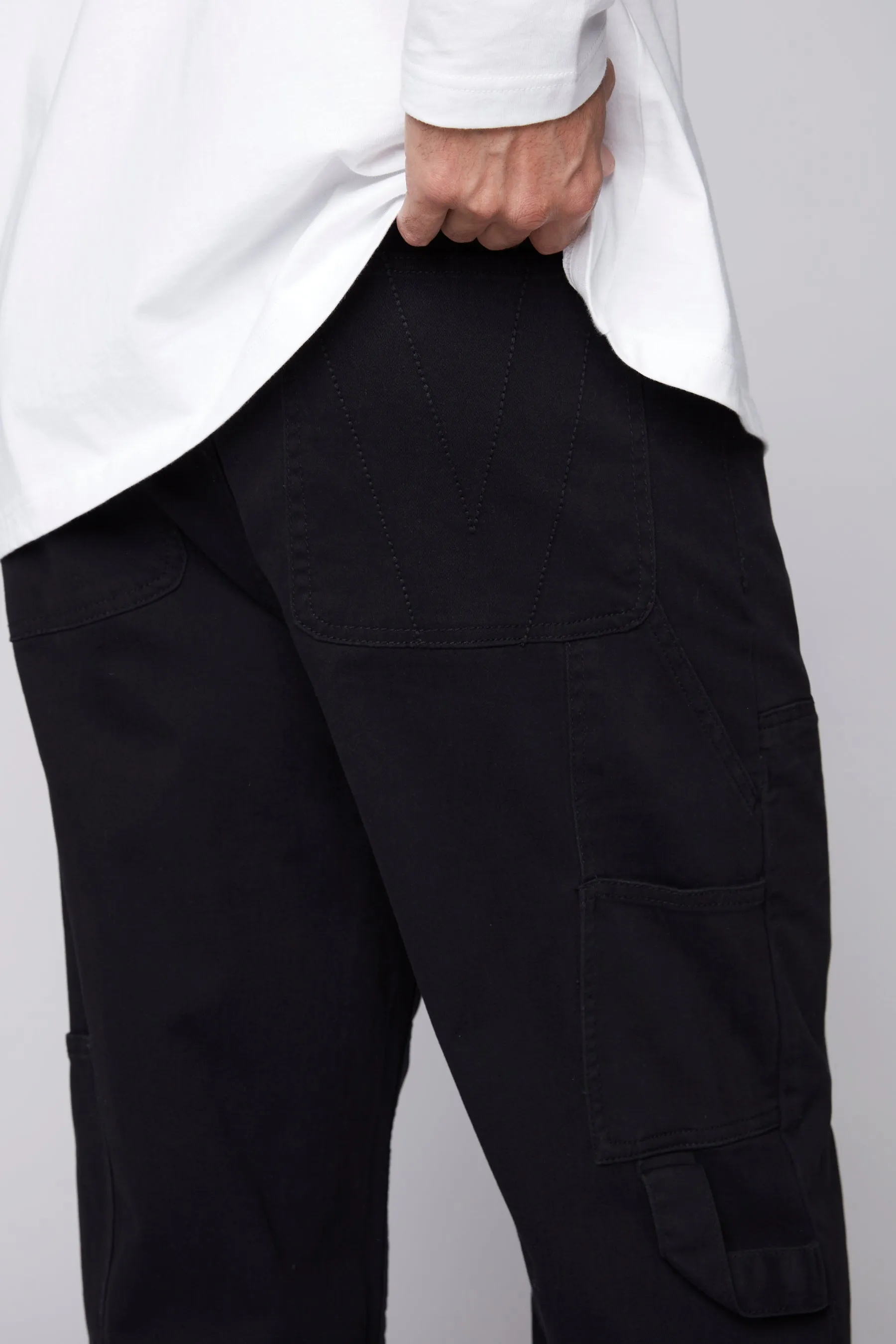 DORFMAN - Carpenter Pant In Brushed Twill - Black
