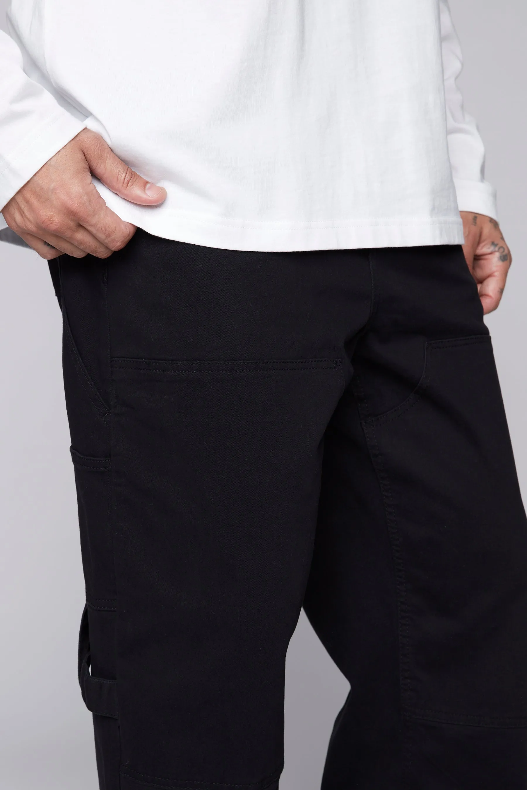 DORFMAN - Carpenter Pant In Brushed Twill - Black