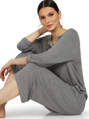 Dreamy French Terry Wide-Leg Capri Pant