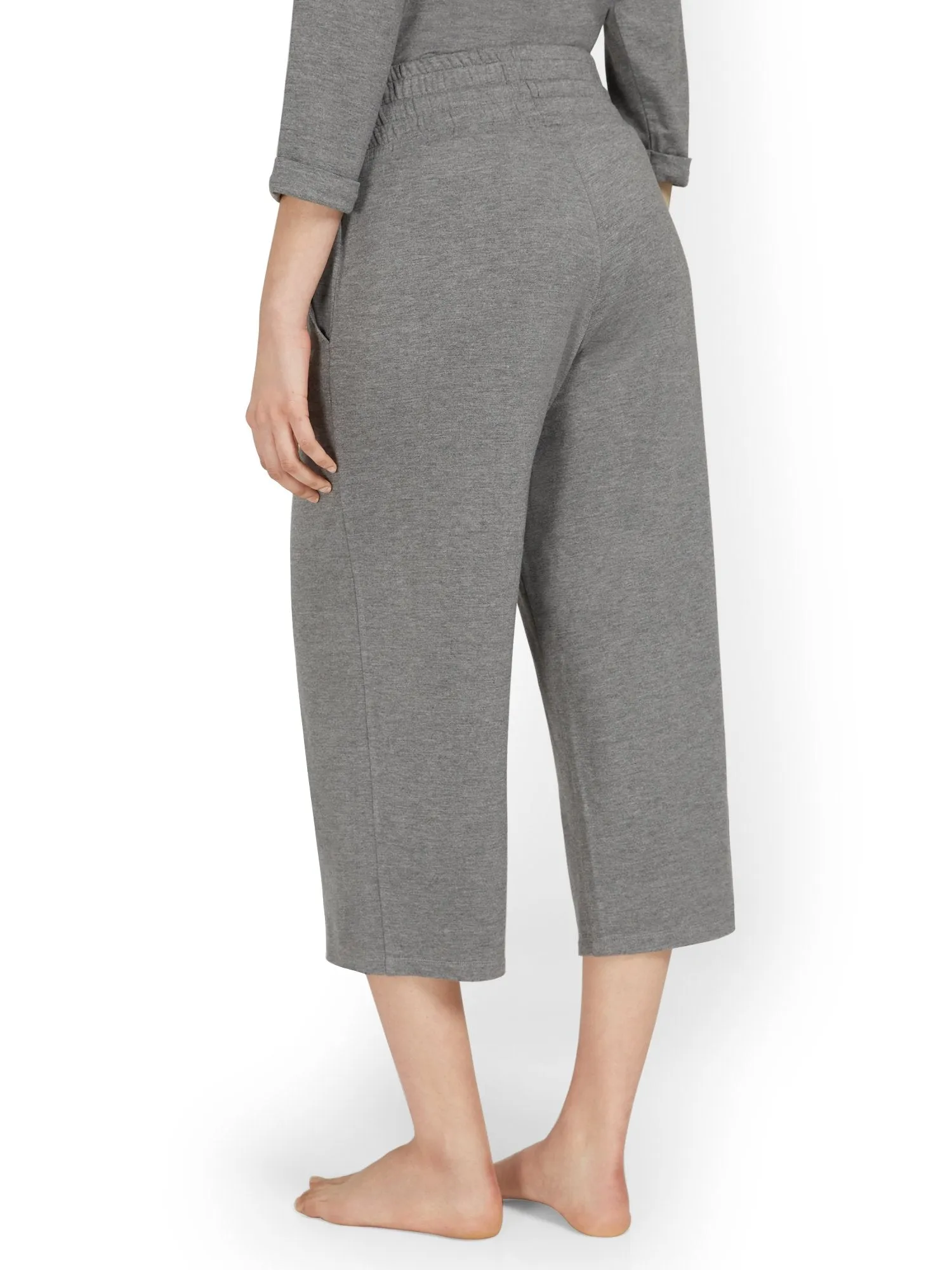 Dreamy French Terry Wide-Leg Capri Pant