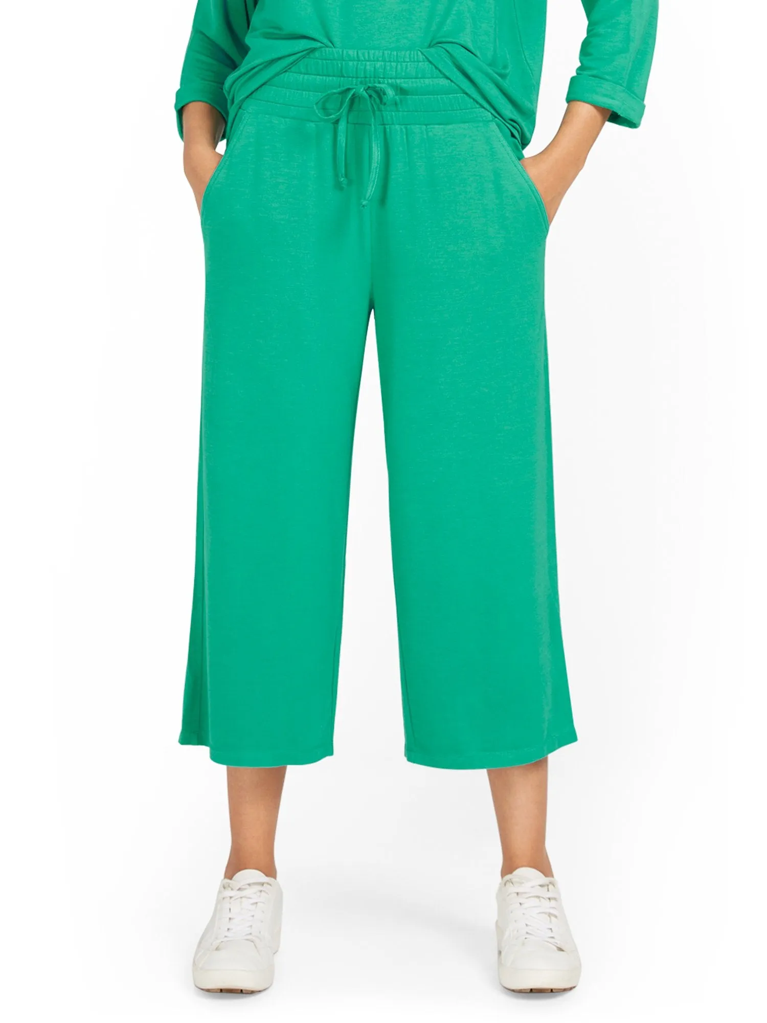 Dreamy French Terry Wide-Leg Capri Pant