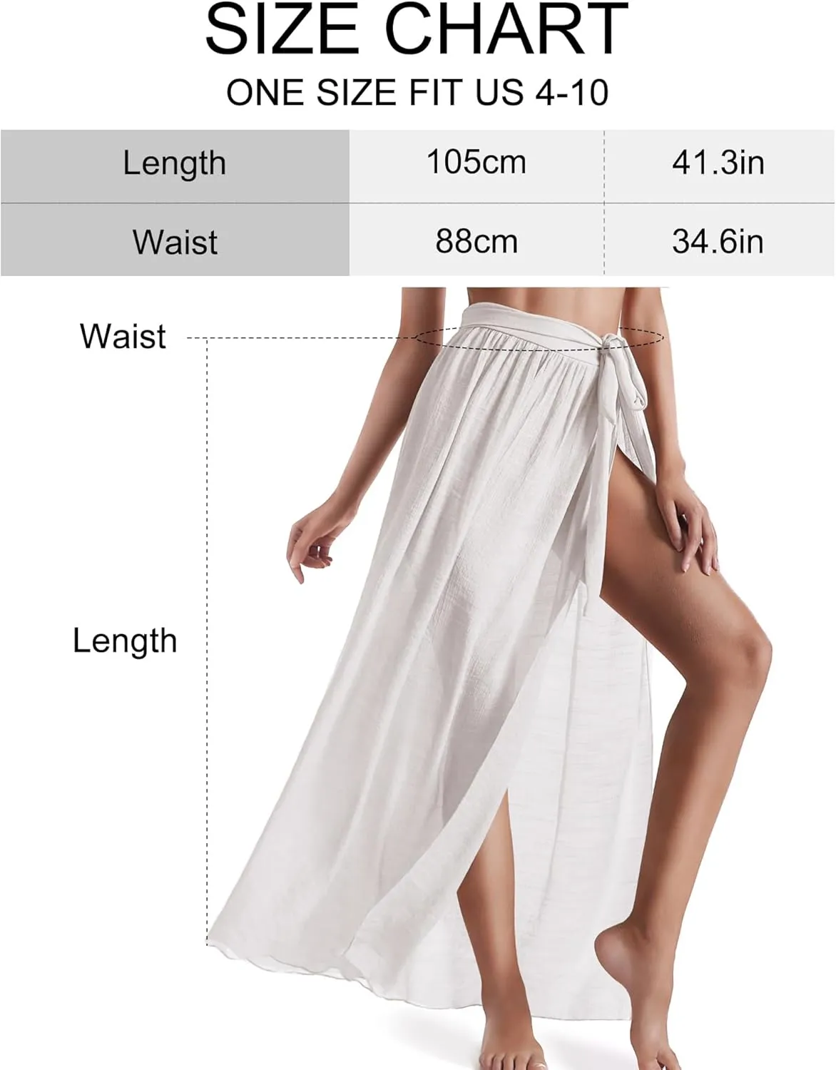 Eicolorte Beach Sarong Pareo Womens Semi-Sheer Swimwear Cover Ups Short Skirt with Tassels