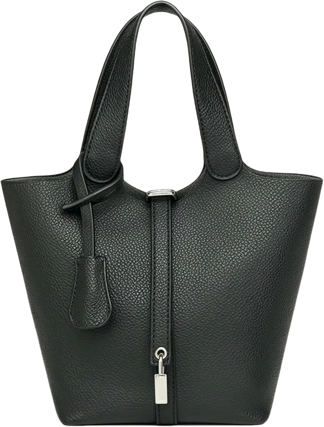 Elegant PU Leather Bucket Bag for Women Lock Design Tote Shoulder Handbag for Work Travel Party and Daily Use