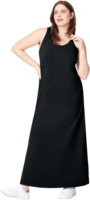 ellos Women's Plus Size Sleeveless Knit Maxi Dress