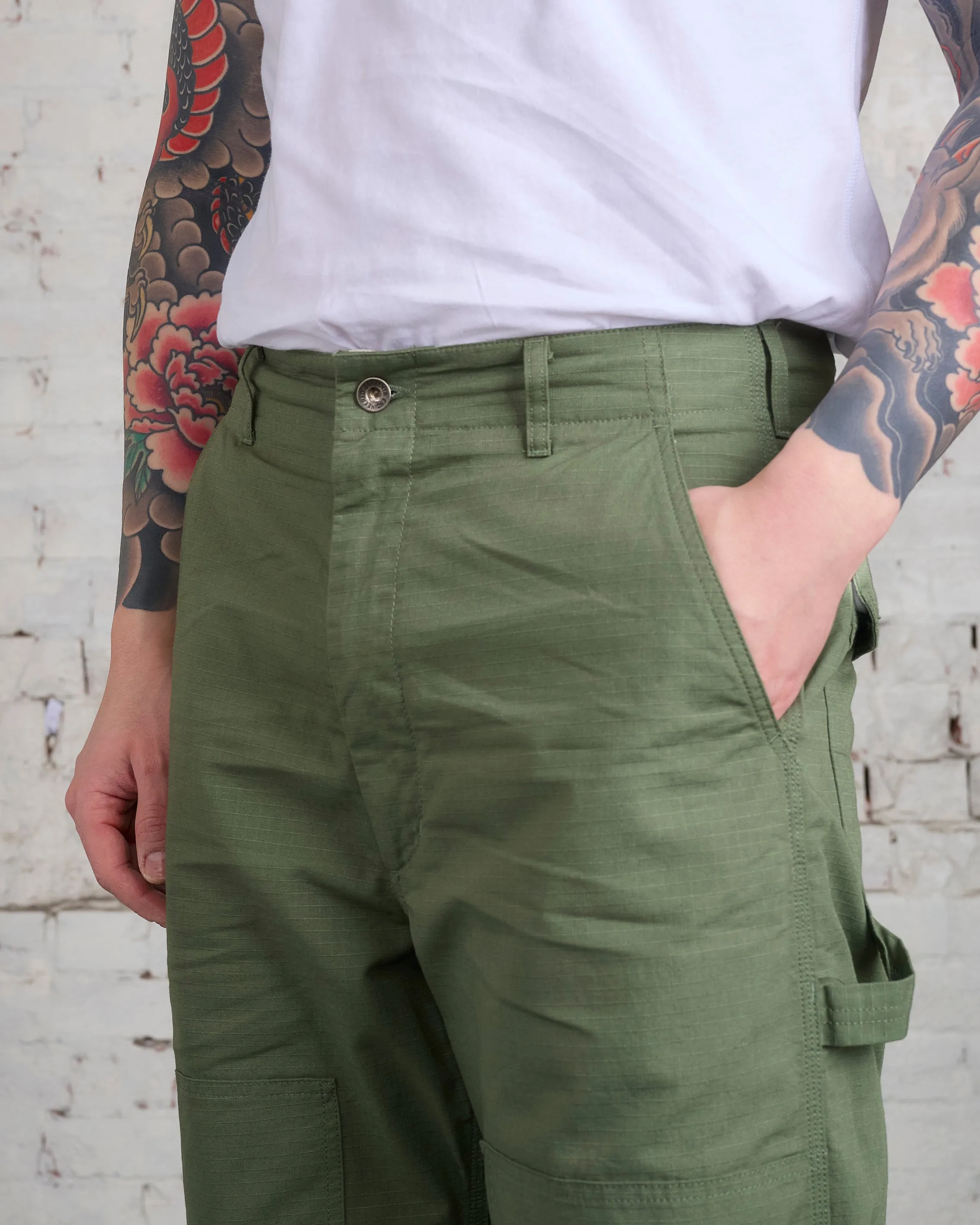 Engineered Garments Painter Pant Cotton Olive Ripstop