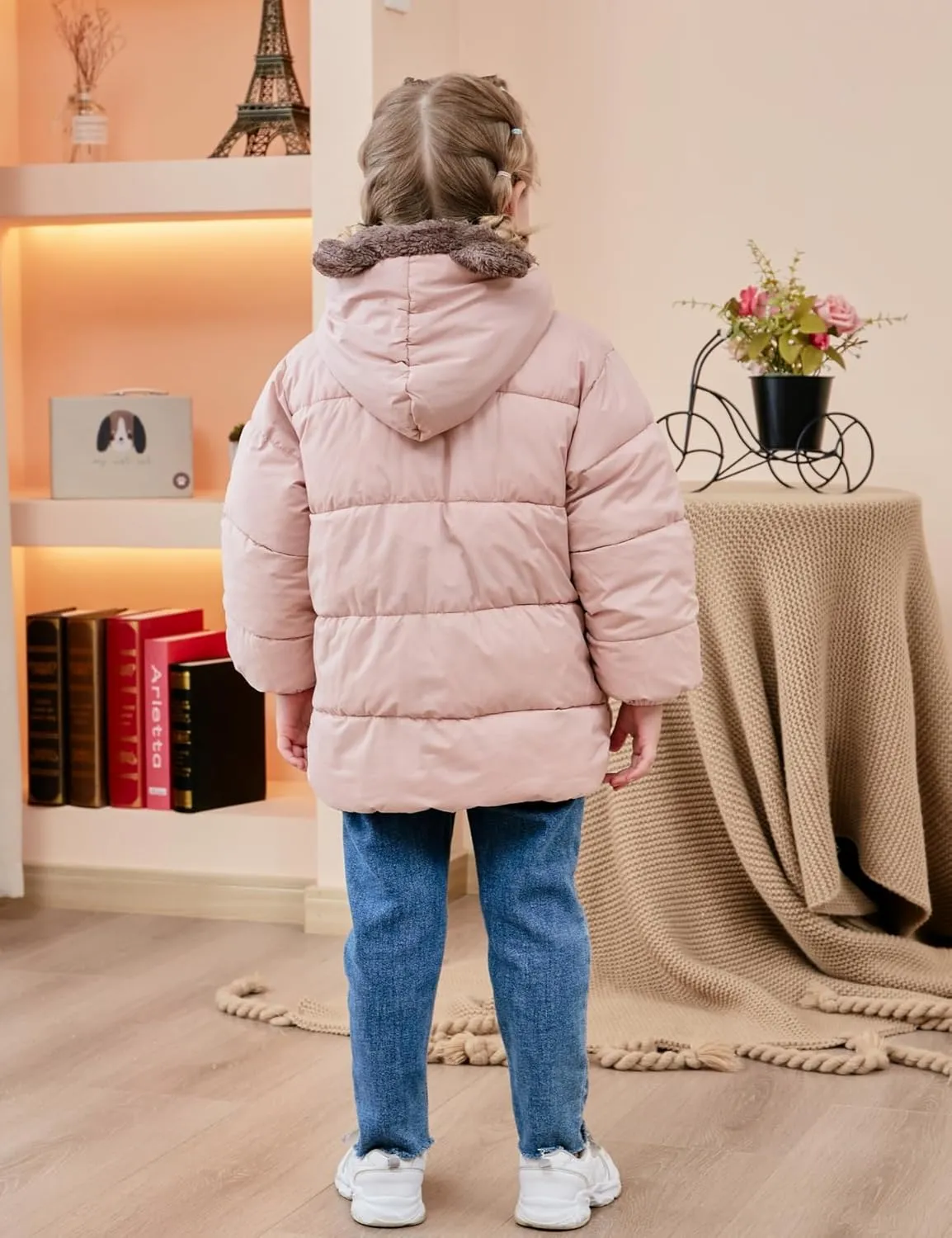 Enlifety 6M-5T Baby Toddler Winter Fleece Coat Boys Girls Cute Bear Ear Hooded Jackets with Pockets