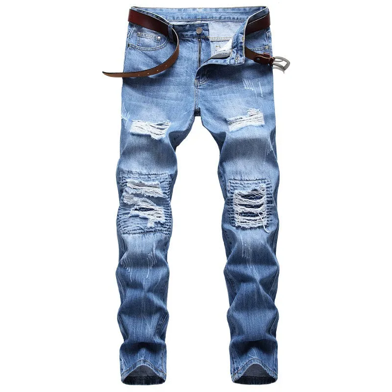 European And American Personality  Ripped Jeans