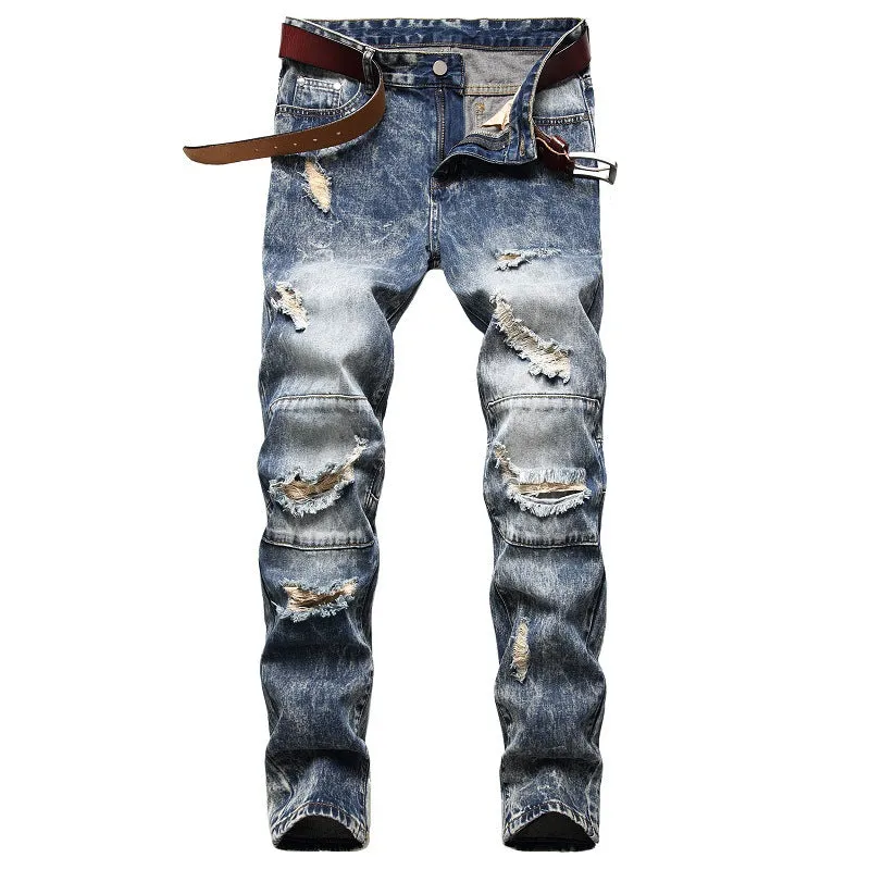 European And American Personality  Ripped Jeans