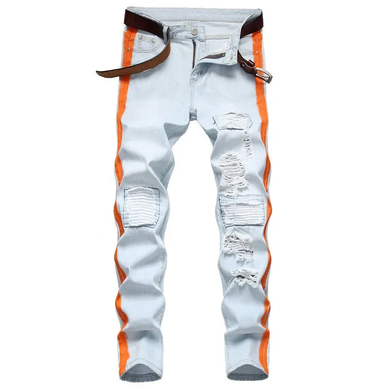 European And American Personality  Ripped Jeans