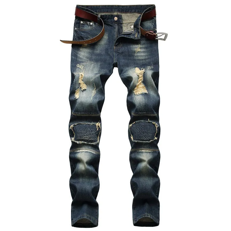 European And American Personality  Ripped Jeans