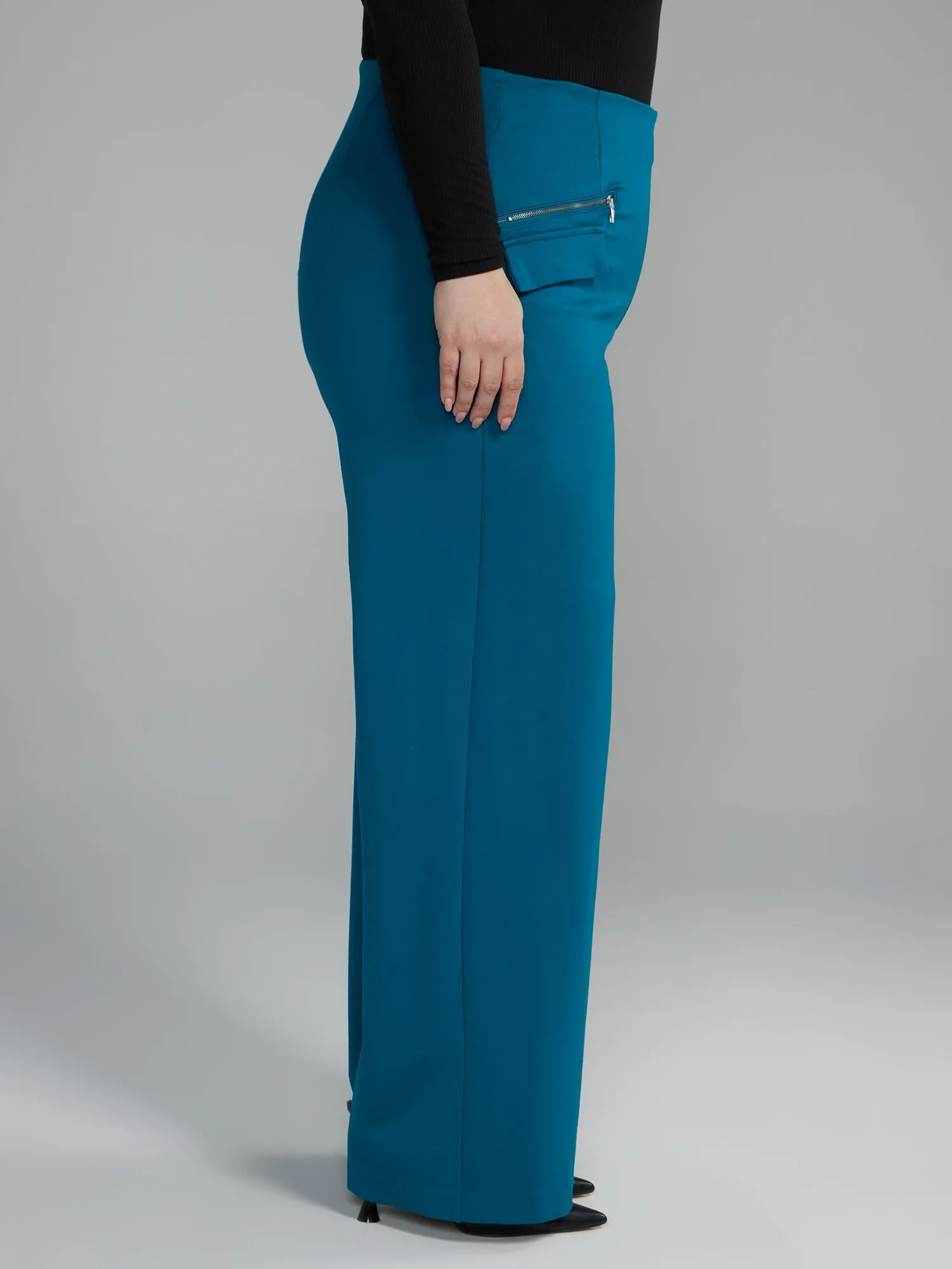 Fashion To Figure - Zipper Detail Straight Leg Pants