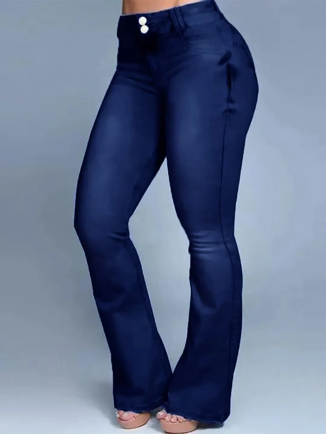 Flamingals Bootcut Wide Leg Butt Lifting Tummy Control Jeans for Women Stretch Curvy Flare Denim Pants