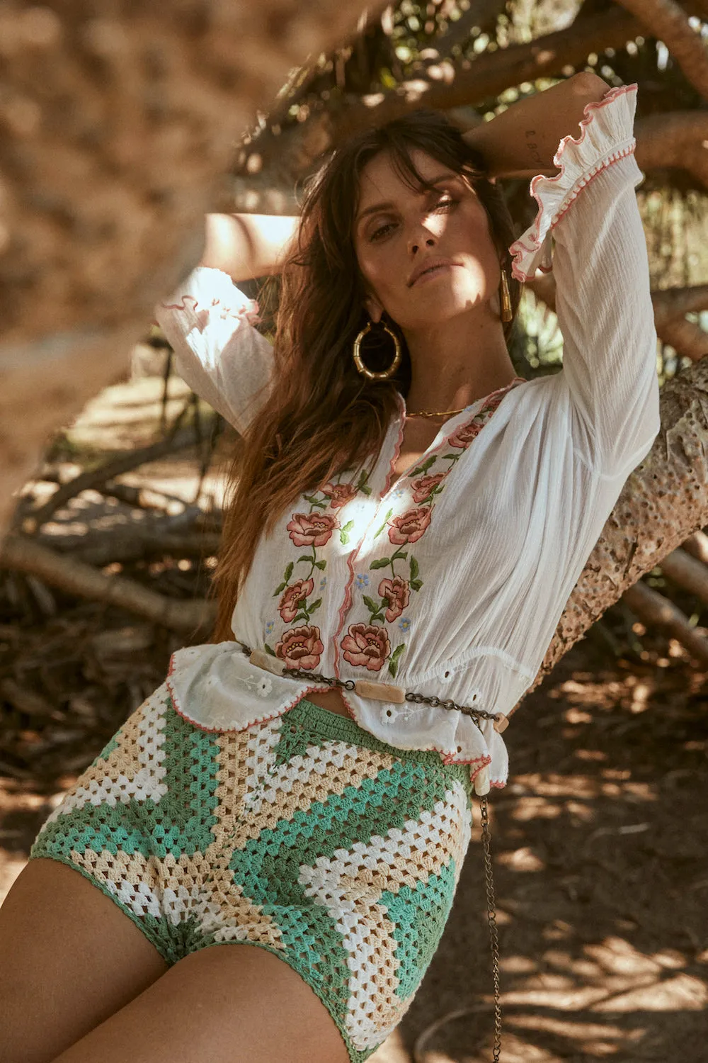 Forever Young Crochet Shorts - Turquoise