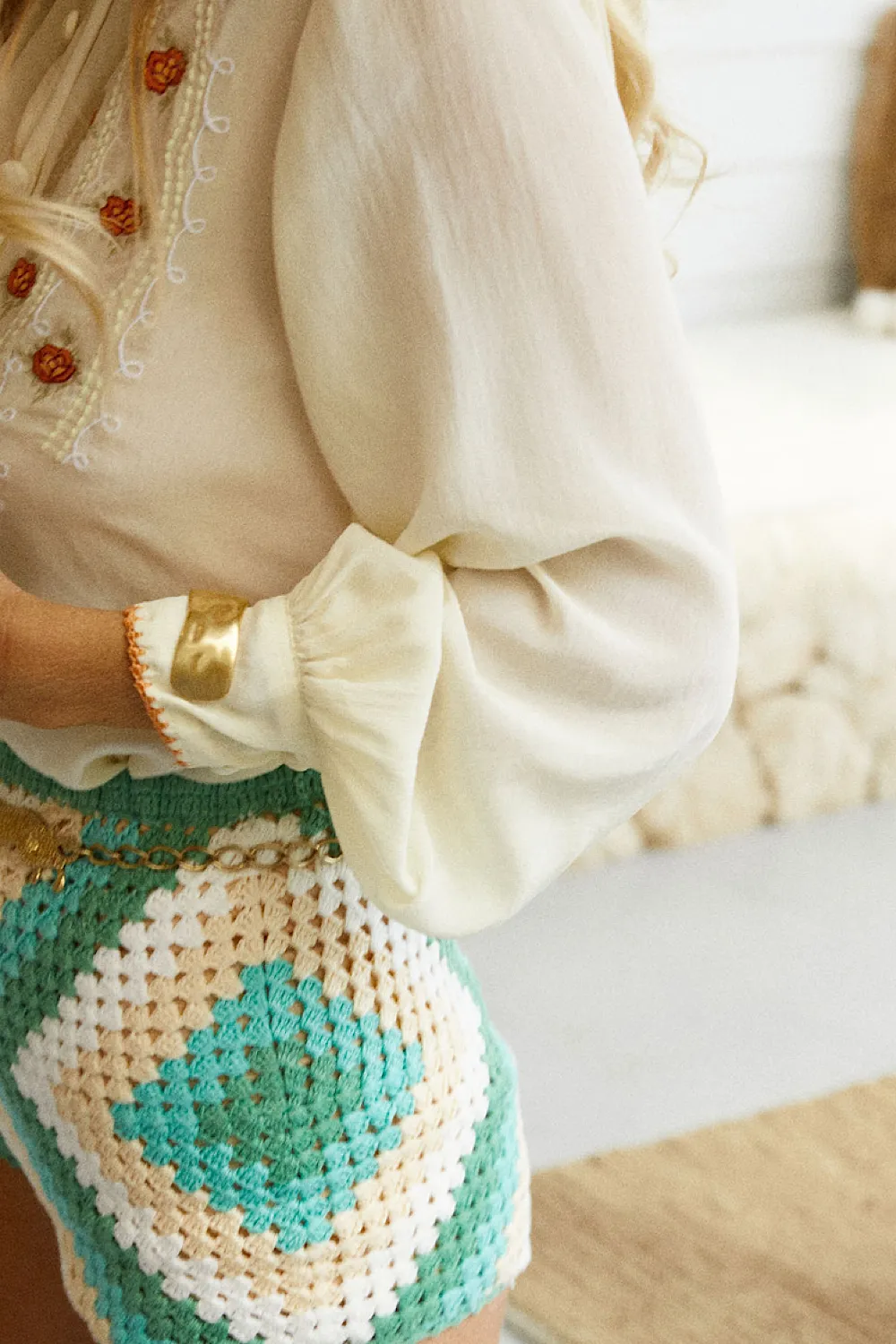 Forever Young Crochet Shorts - Turquoise
