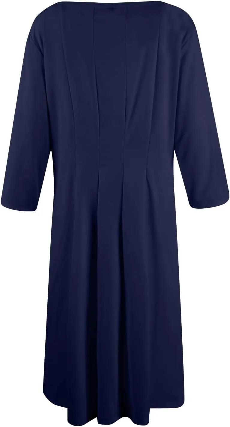 Formal Dresses for Women 2025 Winter Summer Spring Midi 3/4 Sleeve Casual Pleated A Line Dresses
