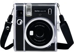 Fuji Mini 40 Clear Case, Protective Clear Case Compatible with Fujifilm Instax Mini 40, Mini 40 Hard Cover Case with Removable Adjustable Strap