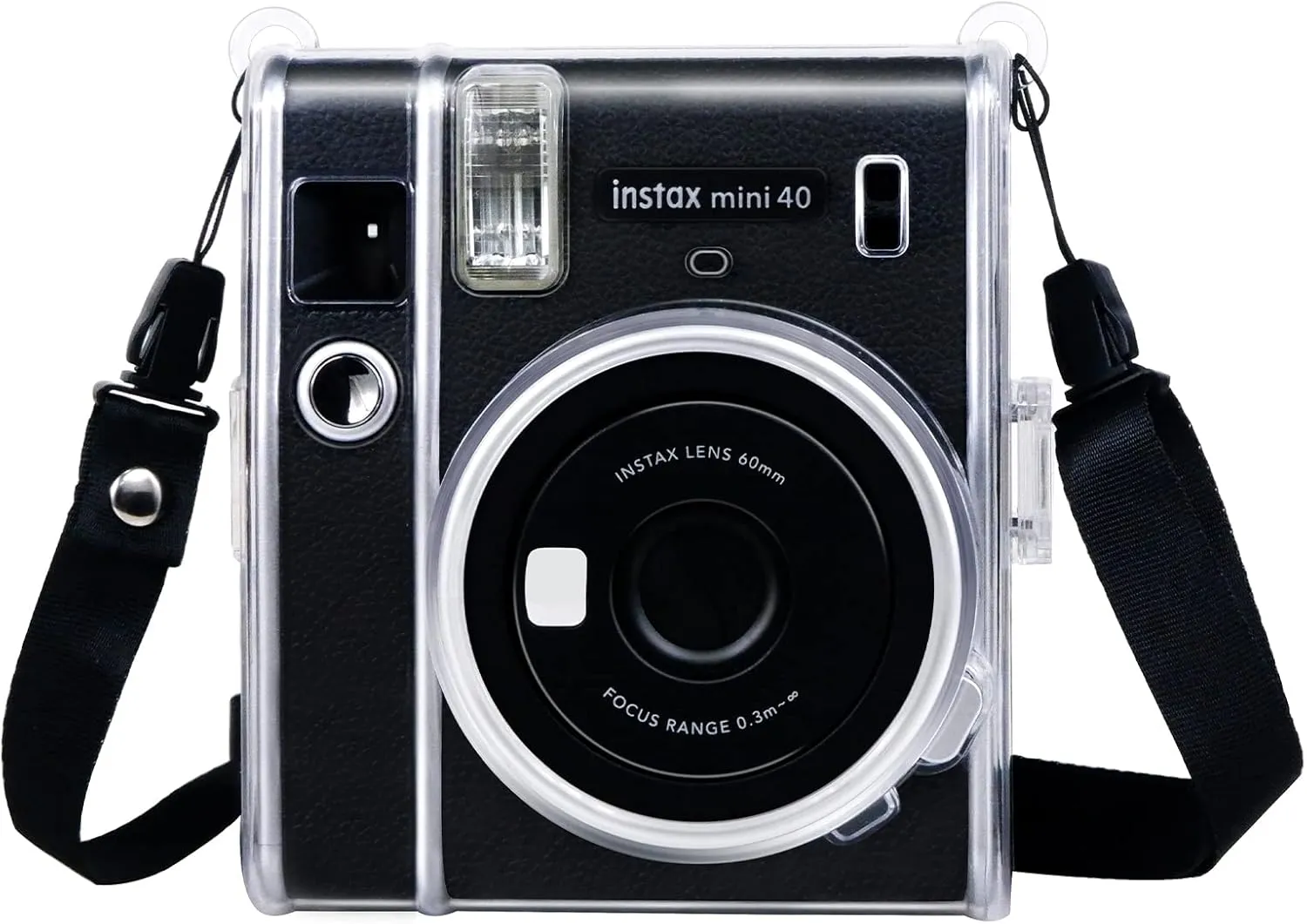 Fuji Mini 40 Clear Case, Protective Clear Case Compatible with Fujifilm Instax Mini 40, Mini 40 Hard Cover Case with Removable Adjustable Strap