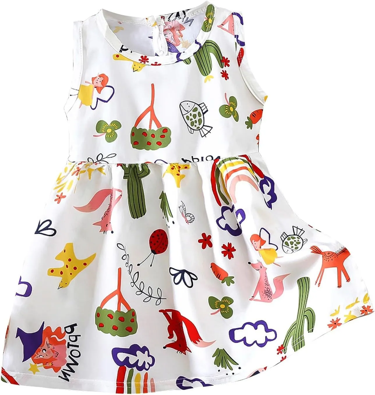 Girls Boho Dresses Cute Floral Sleeveless A Linen Sundress Kids Trendy Smocked Swing Midi Pleated Beach Dress Petite