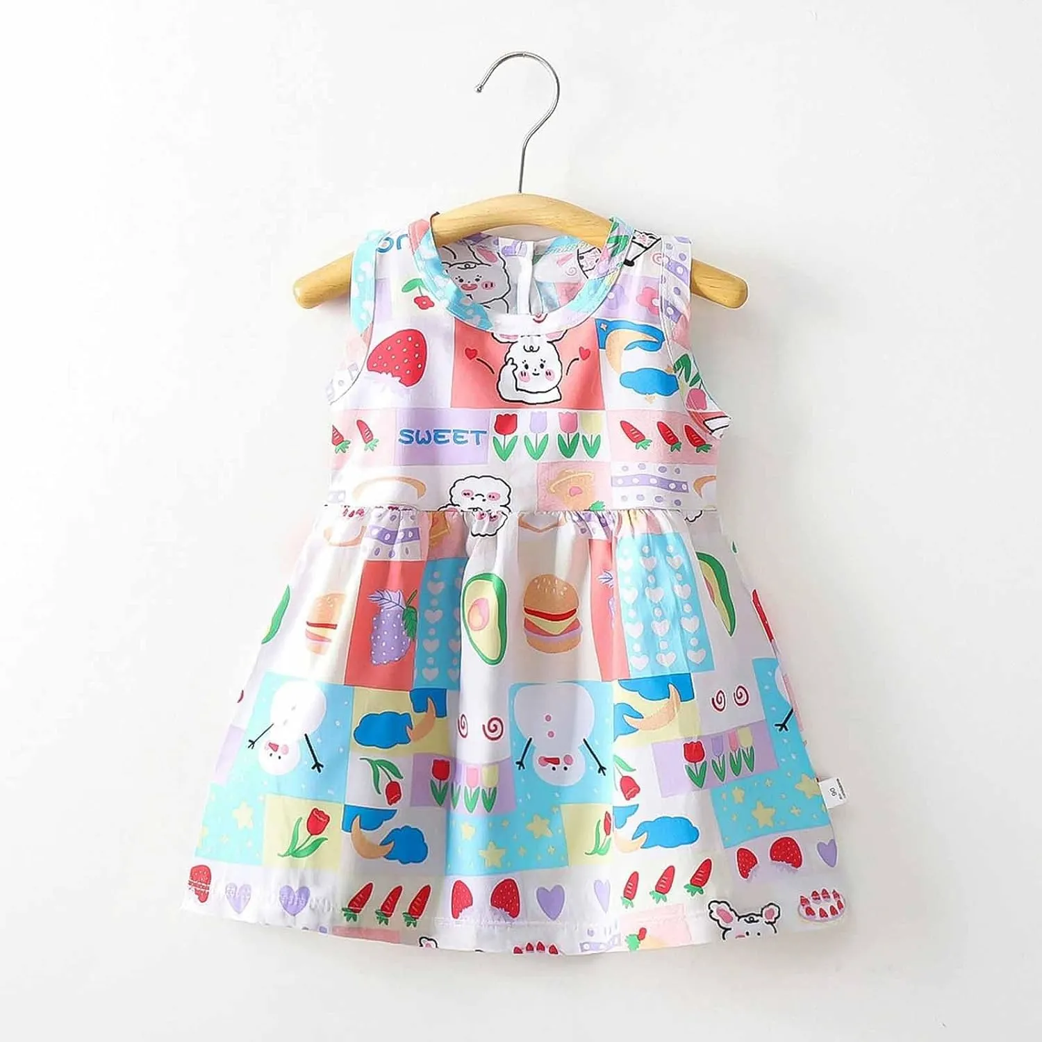 Girls Boho Dresses Cute Floral Sleeveless A Linen Sundress Kids Trendy Smocked Swing Midi Pleated Beach Dress Petite