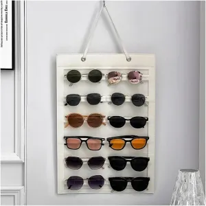 Glasses Holder Stand Eyeglasses Display Rack Hanging Rack Sunglasses Storage Box Storage Bucket Jewelry Multi-compartment Wall-mounted Storage Bag Spectacle Holder
