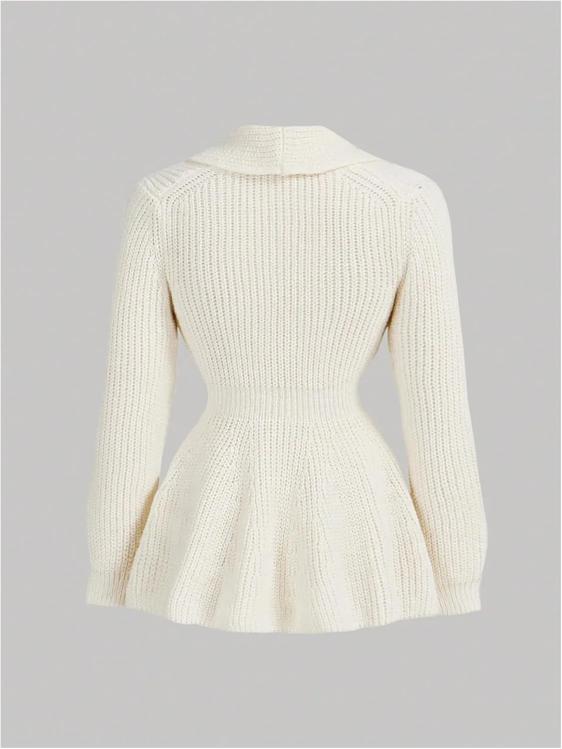 GORGLITTER Women's Peplum Cardigan Jackets Business Casual Work Knit Tops Button Front Long Sleeve Fall Outfits