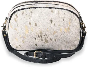 Hantooled Womens Leather Leopard Clutch Shoulder Cross body Fur HandBags Ethnic Customs Leather Purse Classic Bag