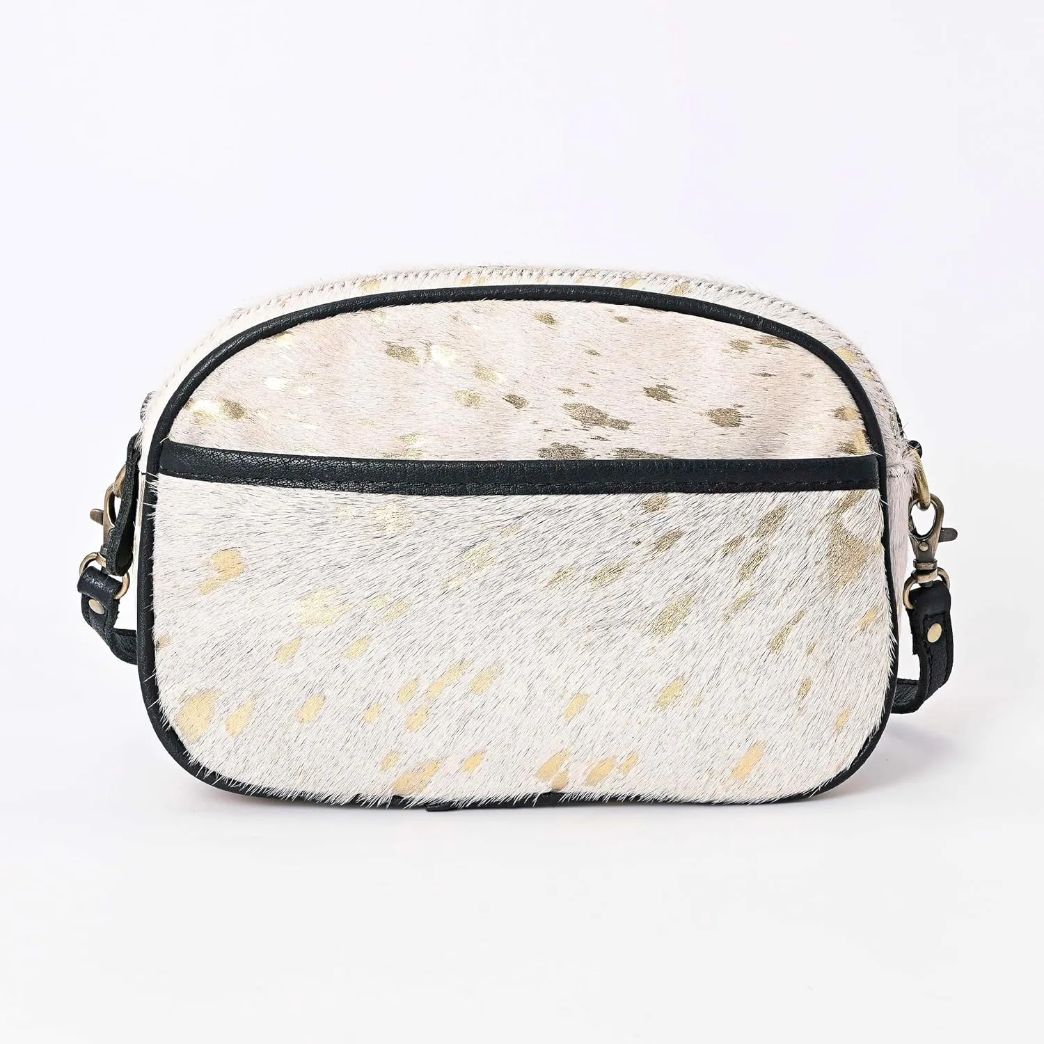 Hantooled Womens Leather Leopard Clutch Shoulder Cross body Fur HandBags Ethnic Customs Leather Purse Classic Bag