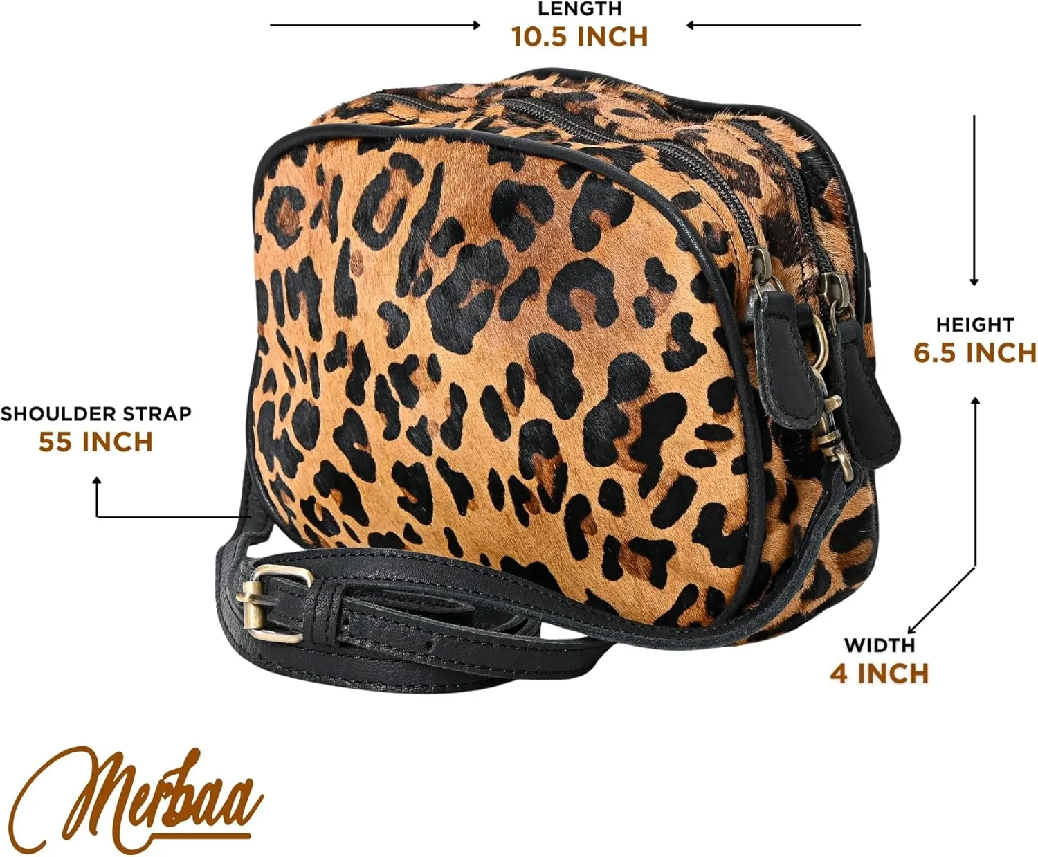 Hantooled Womens Leather Leopard Clutch Shoulder Cross body Fur HandBags Ethnic Customs Leather Purse Classic Bag