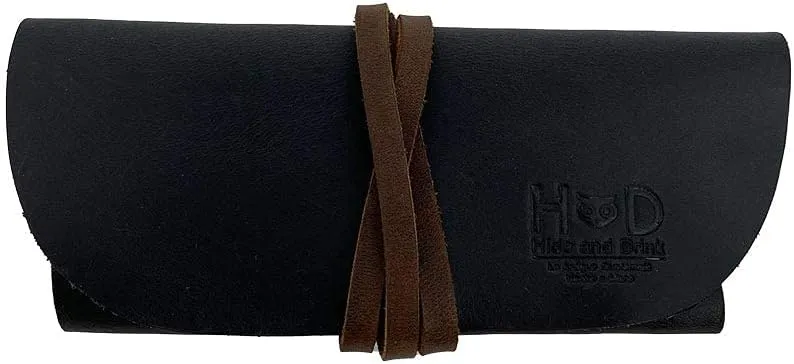 Hide & Drink, Rustic Leather Sunglass Wrap, Slim Travel, Soft Eye Glasses Storage, Handmade Includes 101 Year Warranty