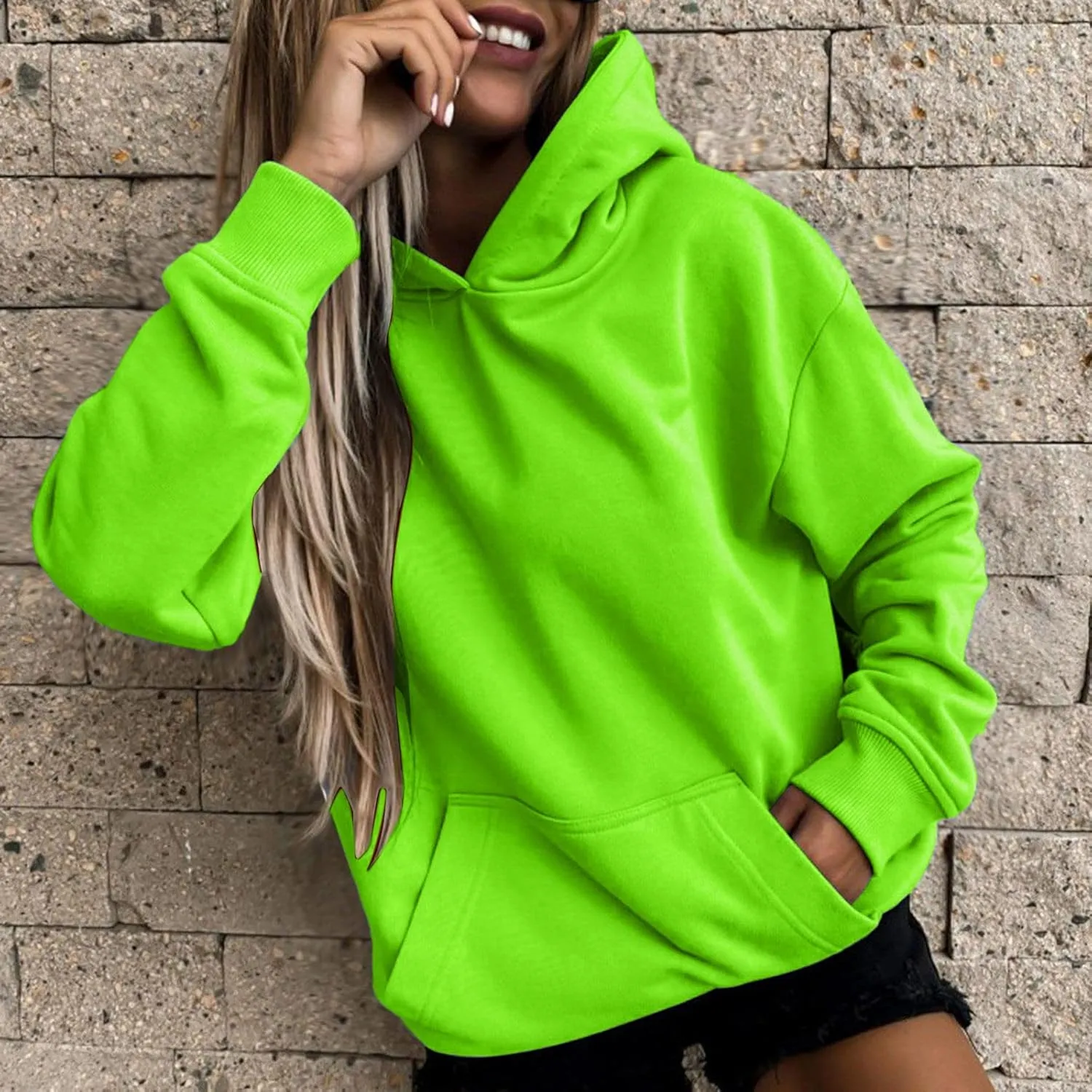 Hoodies For Women Plain Pocket Zip Sweatshirt Basic Long Sleeve Coat Outdoor Ladies Daily Tops Trendy Sport Outfits