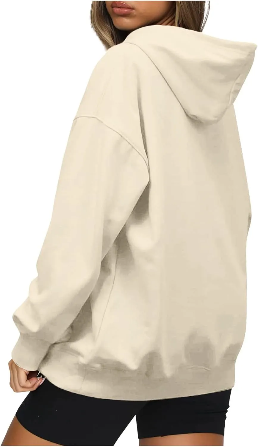 Hoodies For Women Plain Pocket Zip Sweatshirt Basic Long Sleeve Coat Outdoor Ladies Daily Tops Trendy Sport Outfits