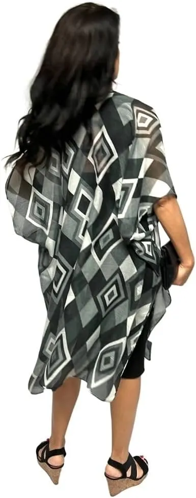 Humble Hilo Womens Kimono Cardigan Sleeveless Lightweight Cover Up Casual & Flowy