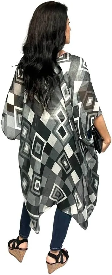 Humble Hilo Womens Kimono Cardigan Sleeveless Lightweight Cover Up Casual & Flowy