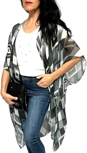Humble Hilo Womens Kimono Cardigan Sleeveless Lightweight Cover Up Casual & Flowy