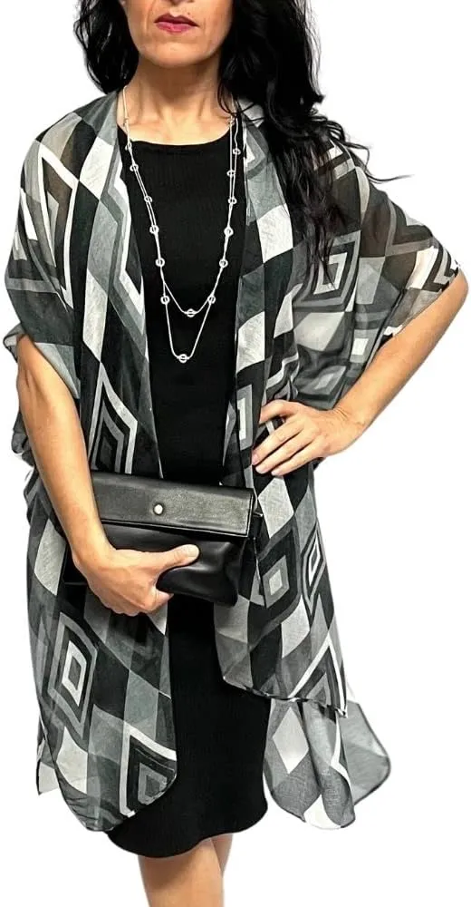 Humble Hilo Womens Kimono Cardigan Sleeveless Lightweight Cover Up Casual & Flowy
