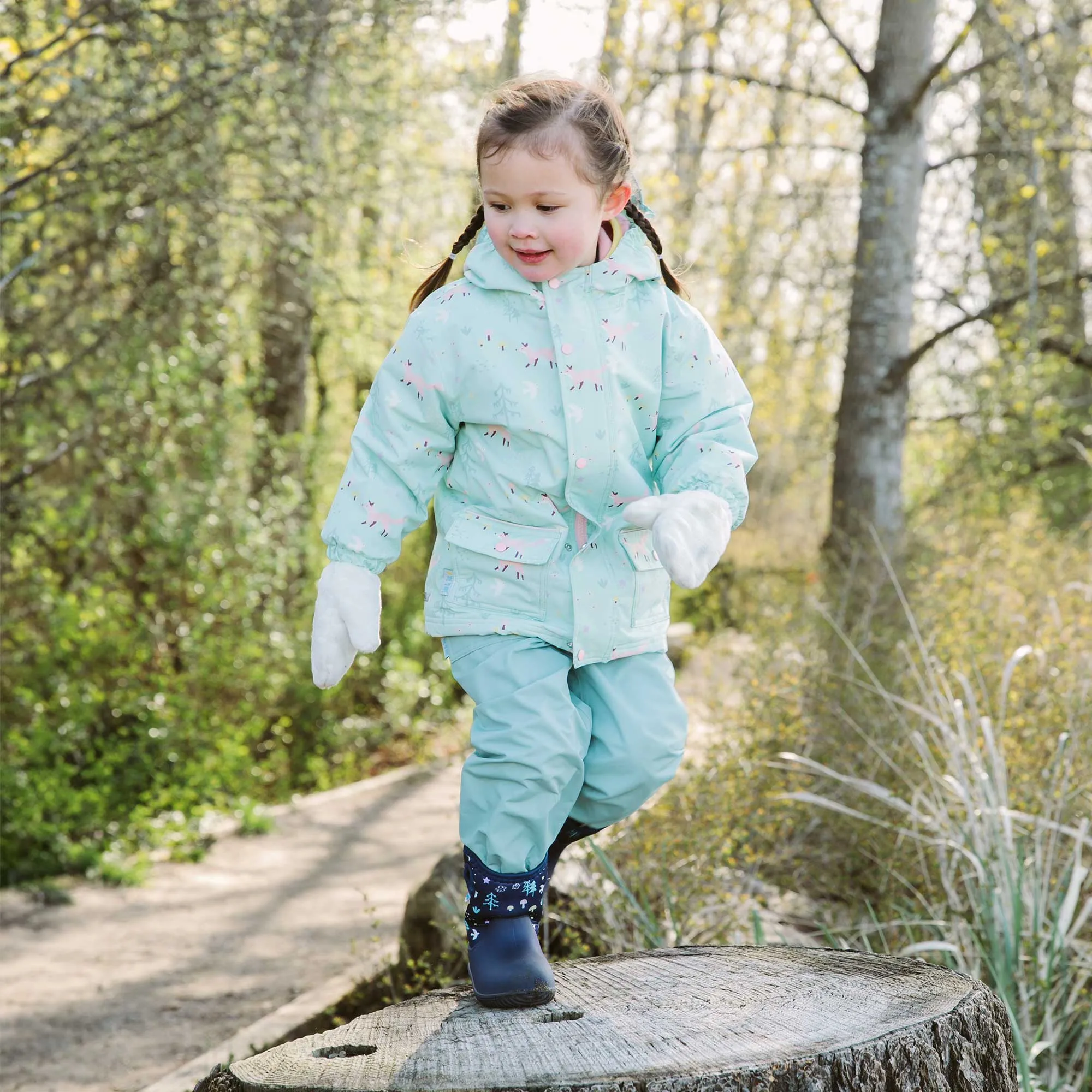 Jan & Jul Kids Cozy-Dry Rain & Snow Pants - Dusty Mint