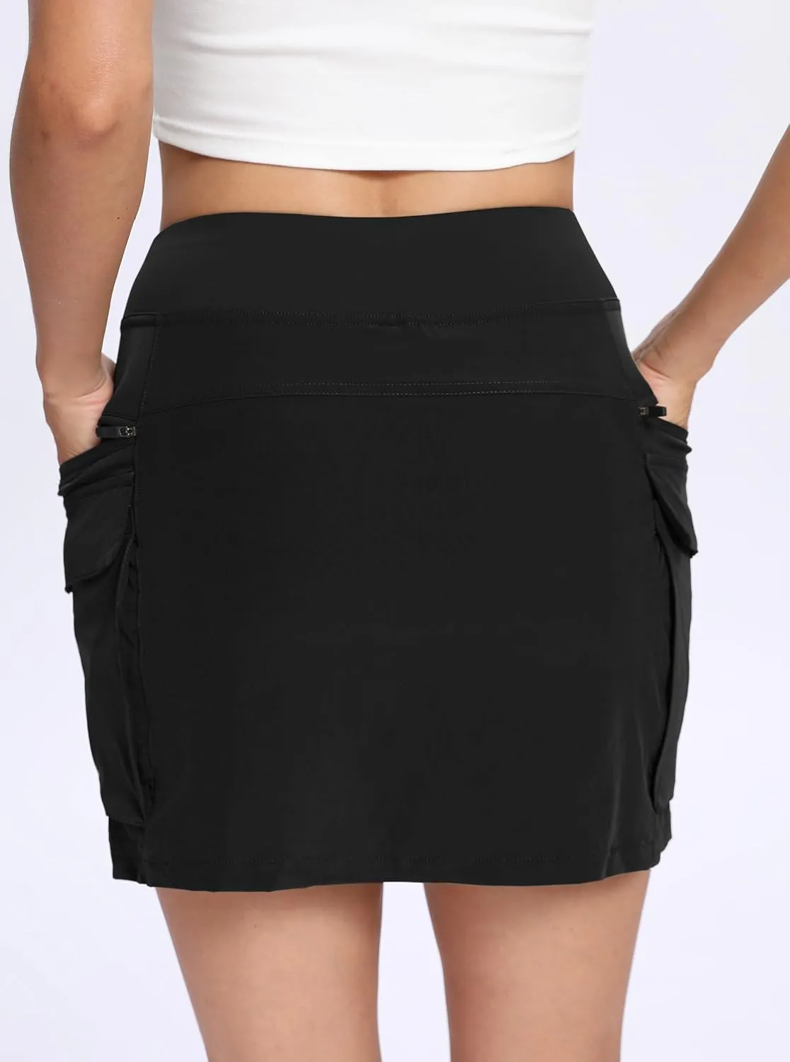 Jhsnjnr Cargo Skirts for Women Mini Sports Hiking Skort with Zipper Pockets High Waisted Golf Athletic Skorts