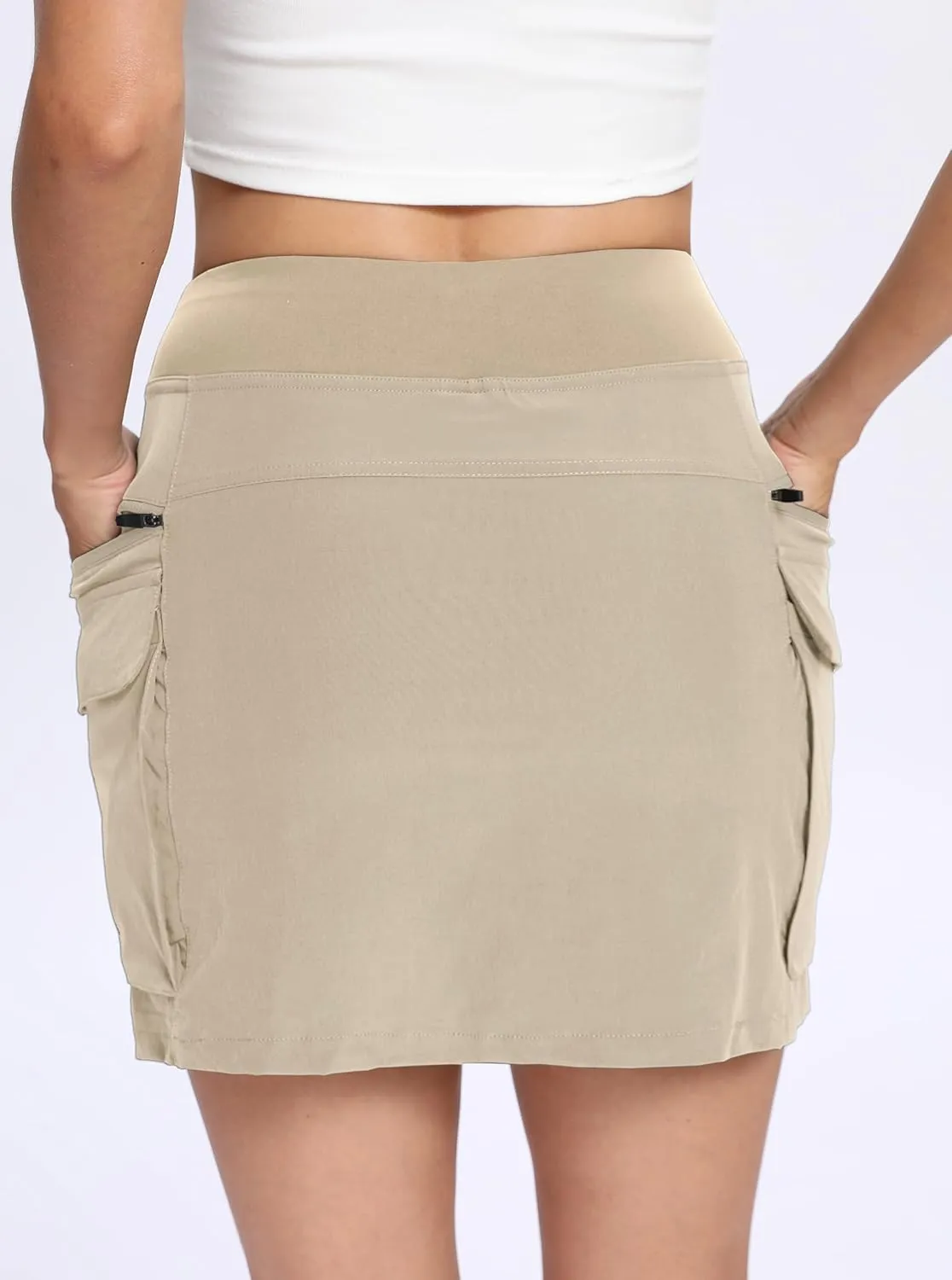 Jhsnjnr Cargo Skirts for Women Mini Sports Hiking Skort with Zipper Pockets High Waisted Golf Athletic Skorts
