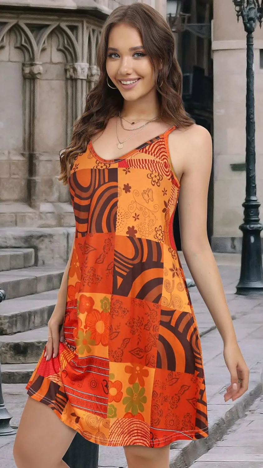 JOELLYUS Womens Spaghetti Strap Dress Summer Dresses Beach Cover Ups Casual Sundresses with Pockets