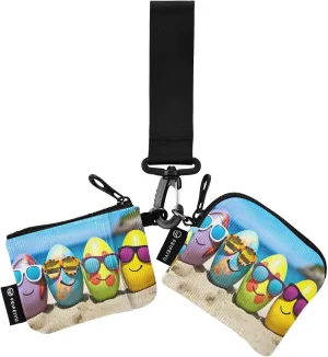 Joko Ivery Easter Sunglasses Eggs Mini Zip Around Wristlet Wallet for Women Portable Keychain Coin Purse with Detachable Dual Pouch Card Wallet for Men Travel Sports Outdoor