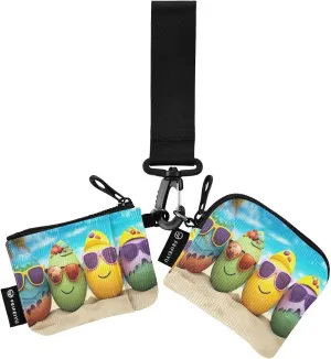 Joko Ivery Sunglasses Easter Egg Mini Zip Around Wristlet Wallet for Women Portable Keychain Coin Purse with Detachable Dual Pouch Card Holder Wristlet for Men Sports Travel Outdoor