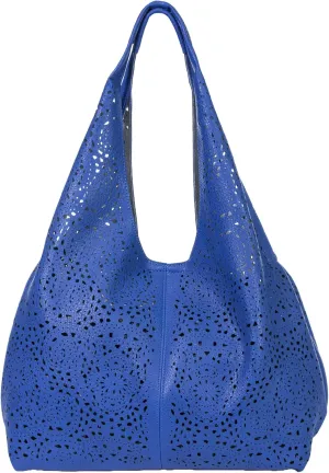 Laser Cut Faux Leather Shoulder Bag for Women  Large Summer Slouch Hobo Tote with Makeup Pouch  Lightweight  Desi