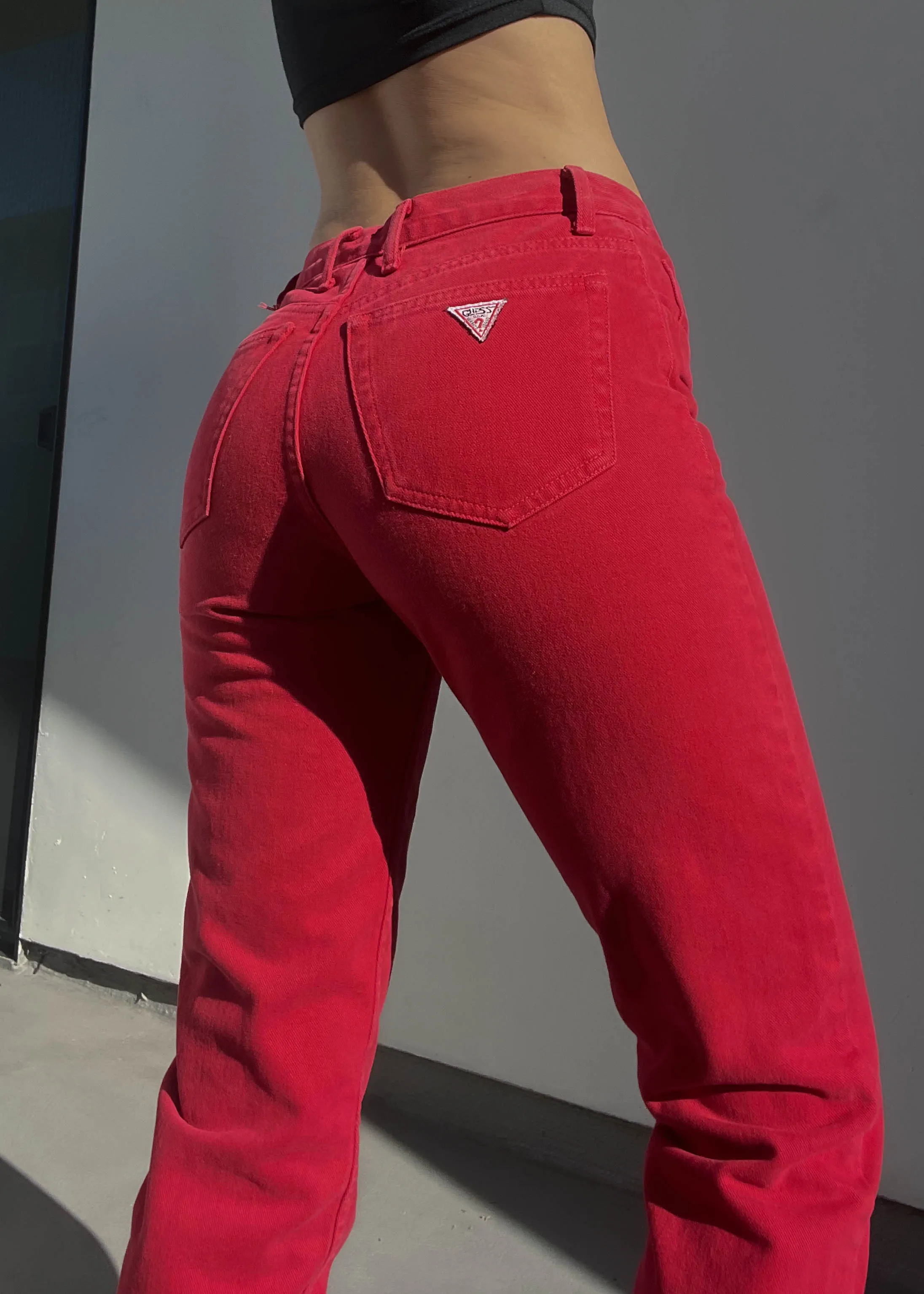Late 80’s Red Guess Jeans (25")