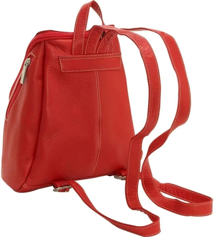 Le Donne Leather Womens Leather U-Zip Mini Backpack Purse  Full-Grain Colombian Vaquetta Leather, 9.5 x 10.5 x 3.5, Cafe