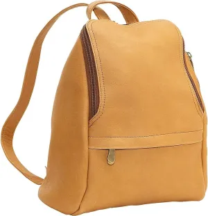 Le Donne Leather Womens Leather U-Zip Mini Backpack Purse  Full-Grain Colombian Vaquetta Leather, 9.5 x 10.5 x 3.5, Tan