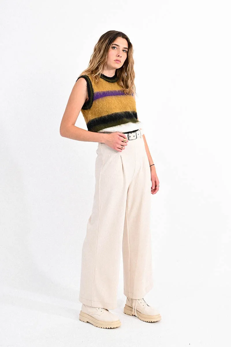 Lili Sidonio Cream Wide Leg Woven Pants