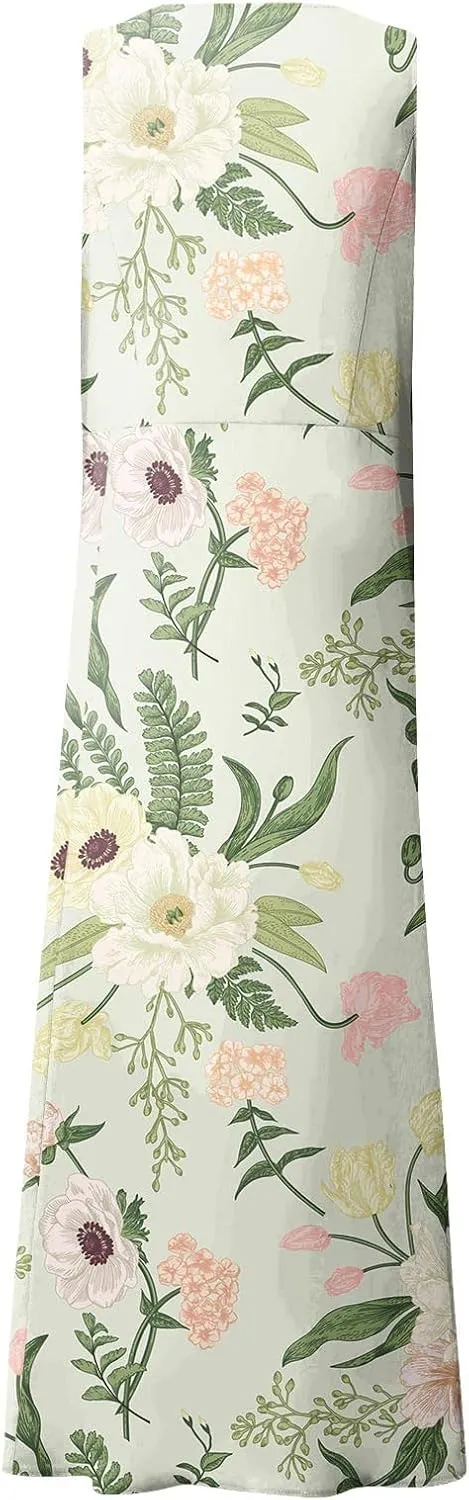 Linen Dresses for Women 2025 Casual Summer Sleeveless Flowy Maxi Dress Plus Size Boho Sundress with Pockets