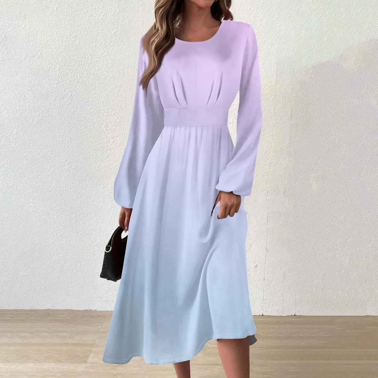Long Sleeve Dress for Women Fall Maxi Dress Plus Size A Line Dresses for Women 2024 Semi Formal
