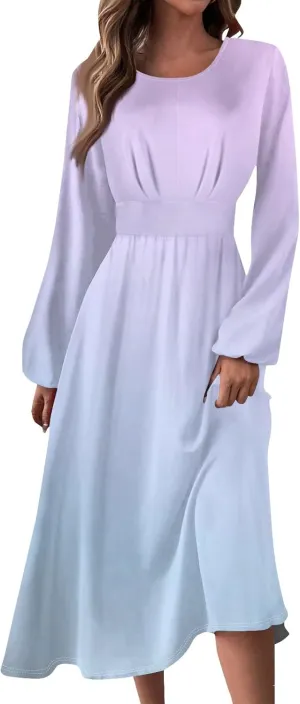 Long Sleeve Dress for Women Fall Maxi Dress Plus Size A Line Dresses for Women 2024 Semi Formal