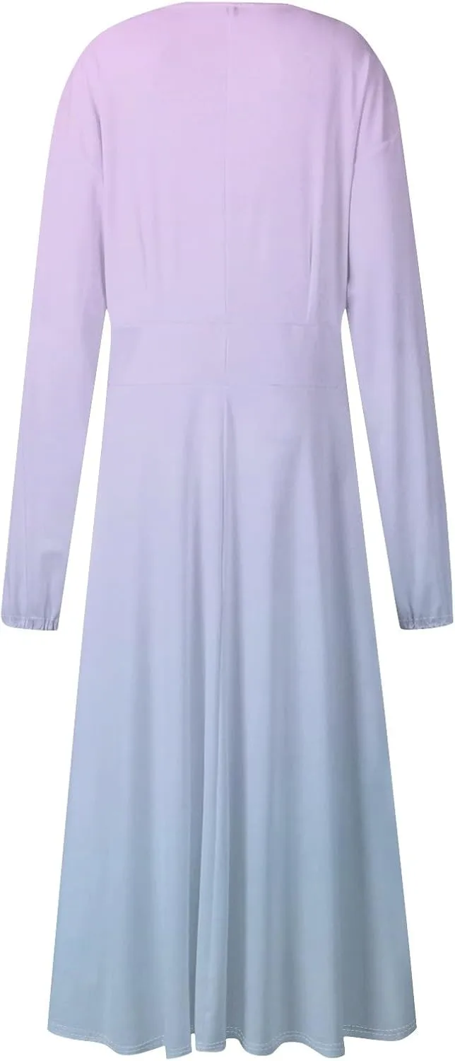 Long Sleeve Dress for Women Fall Maxi Dress Plus Size A Line Dresses for Women 2024 Semi Formal